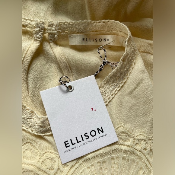 NWT Ellison Ivory Rayon And Lace Blouse, Size Medium, Boho, Victorian,Fairycore - Picture 5 of 8